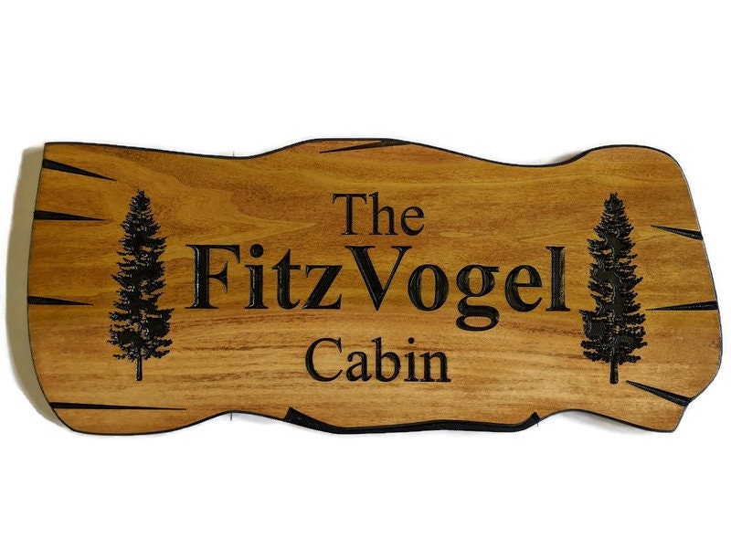 Outdoor Signs - Wooden Carved Cabin Sign
