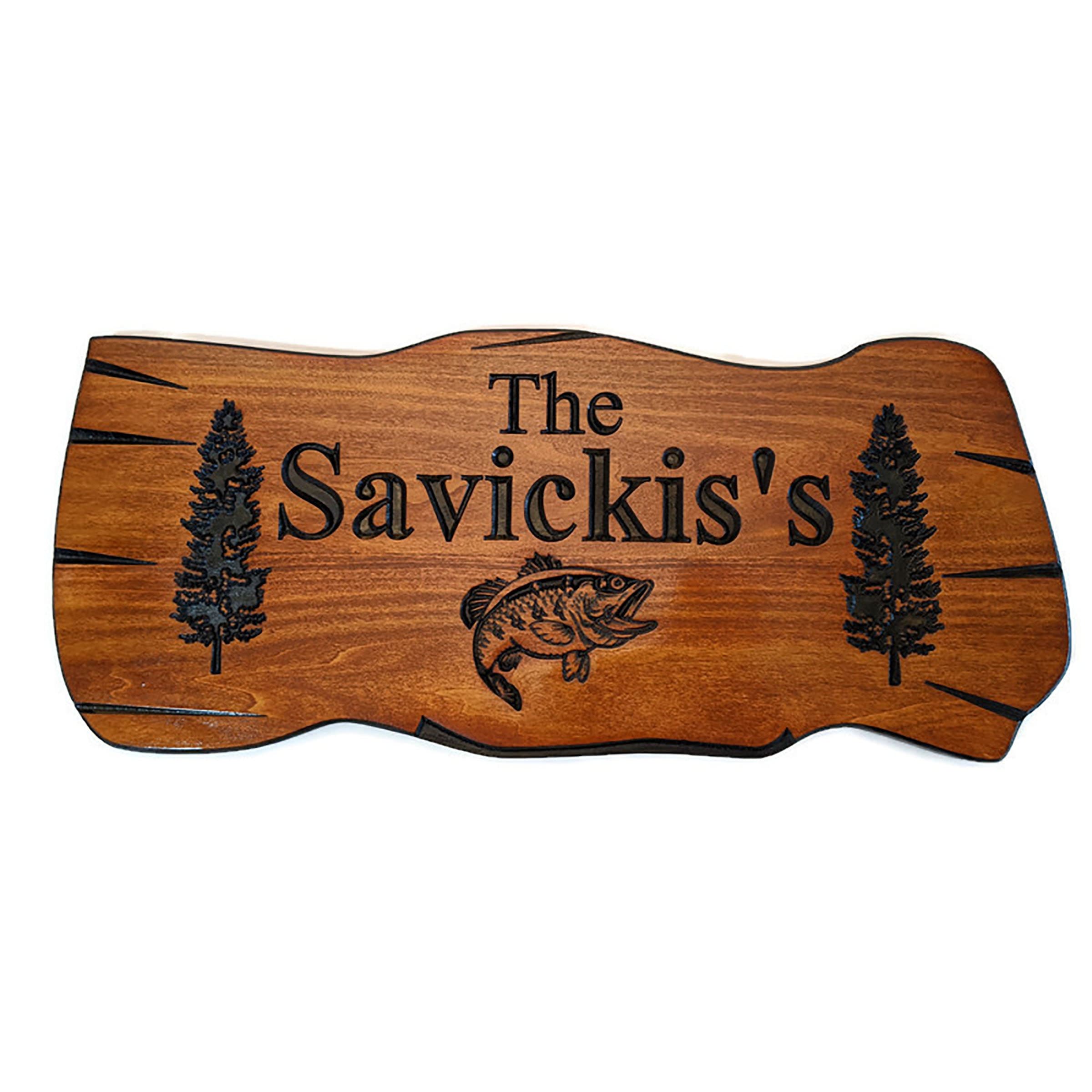 Outdoor Signs - Wooden Carved Cabin Sign
