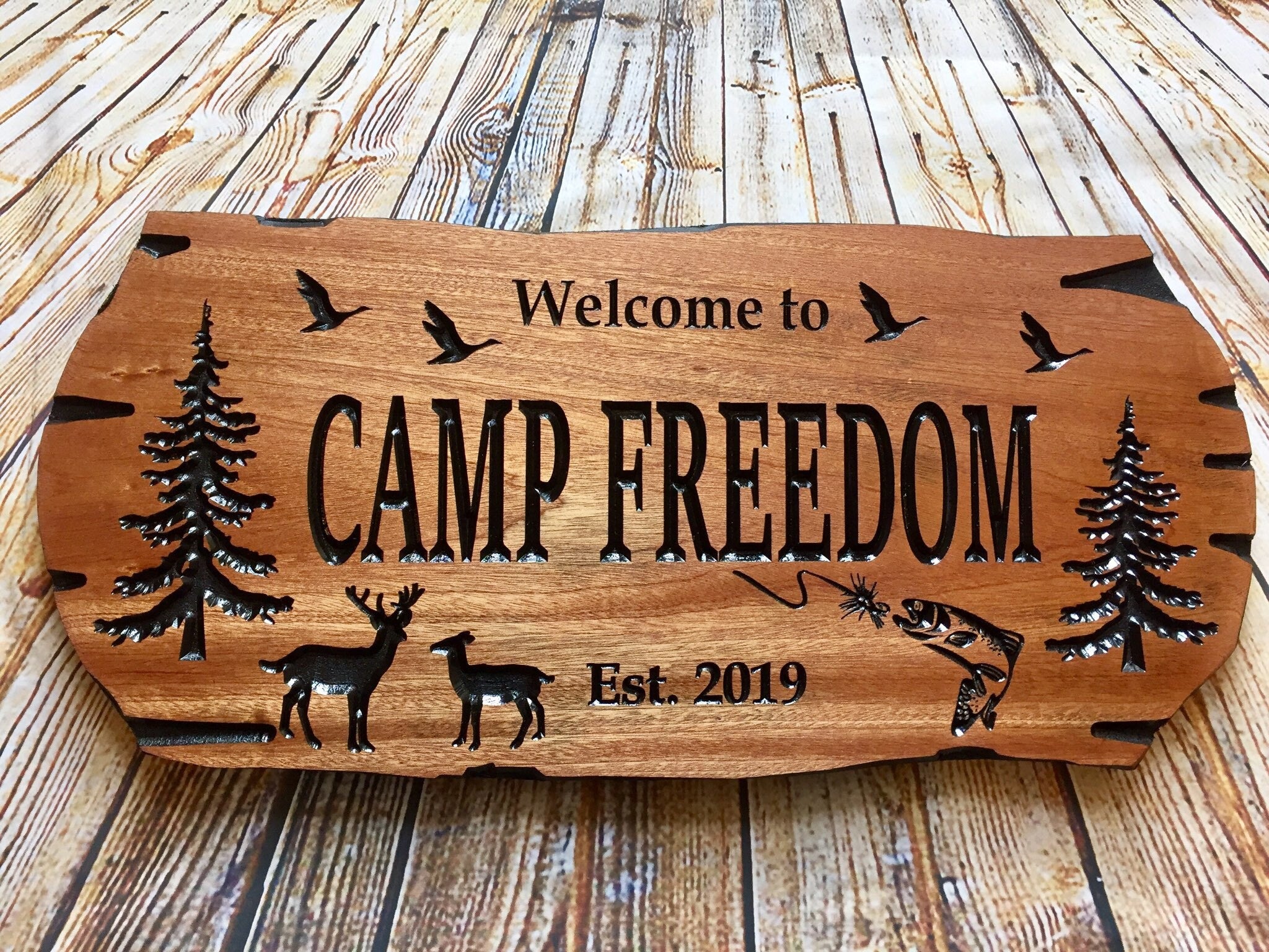 Nature Inspired Cabin and Camp Sign