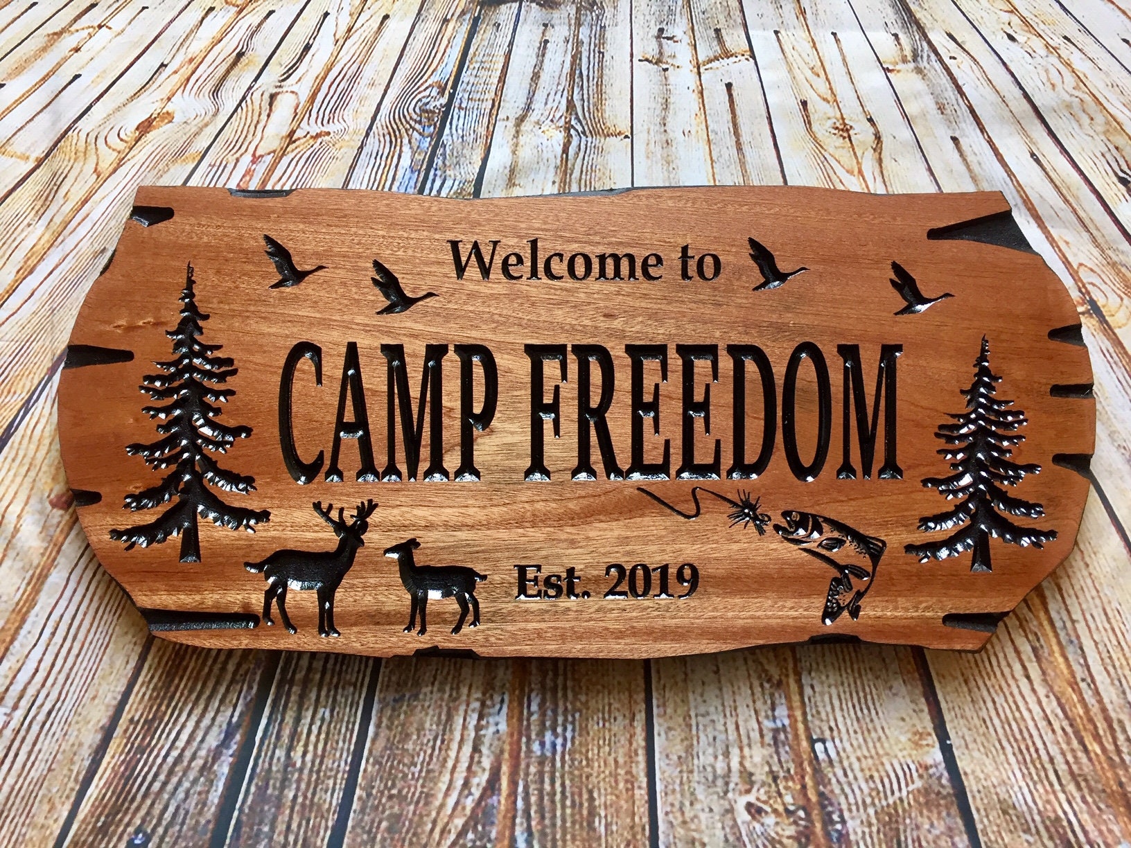 Nature Inspired Cabin and Camp Sign