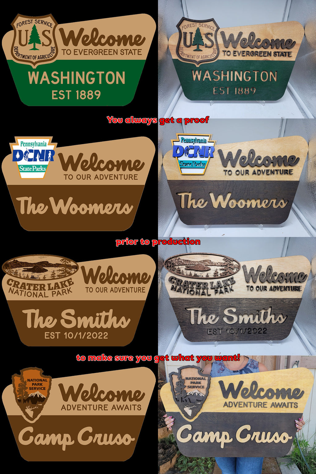Original Designed National Park Family Sign