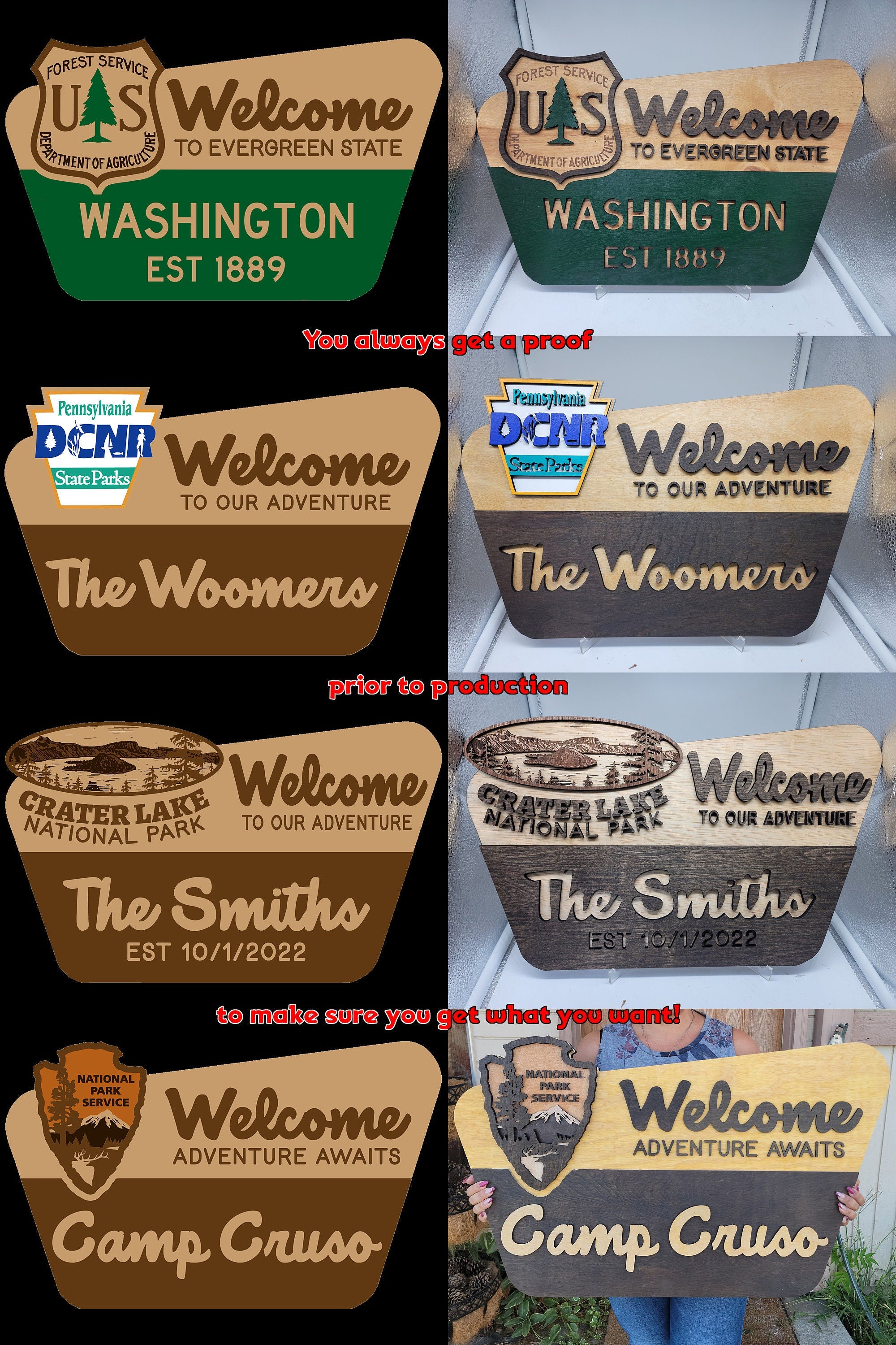 Original Designed National Park Family Sign