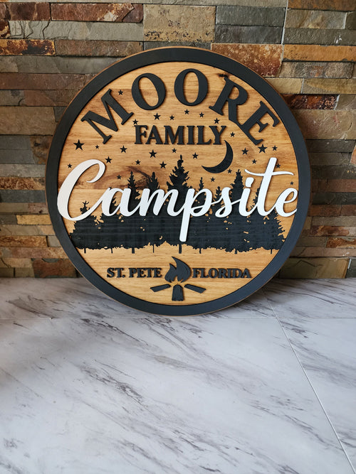 Custom Campground Sign - Family Camp Sign