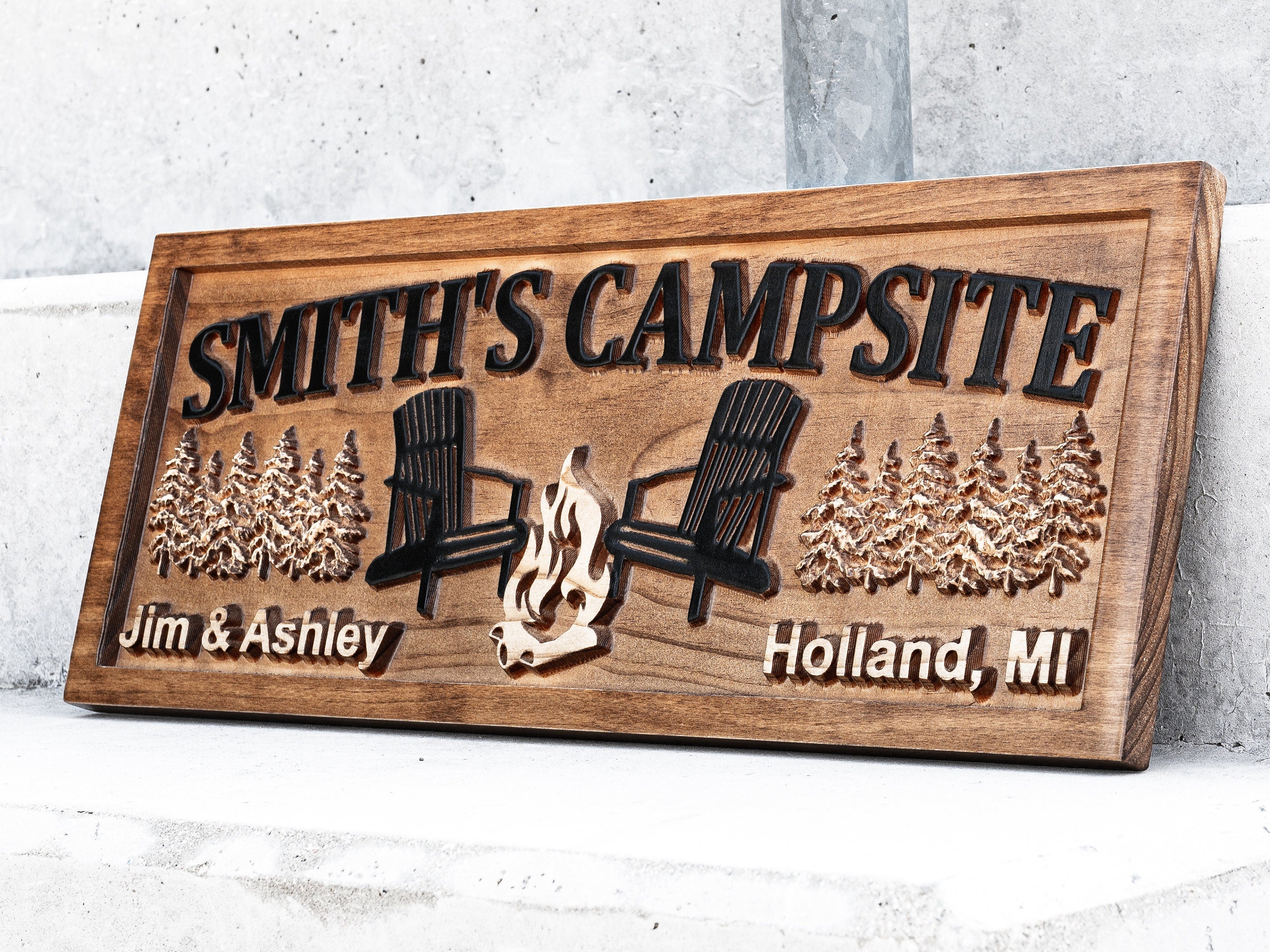 Custom Wood Campfire Sign Decor