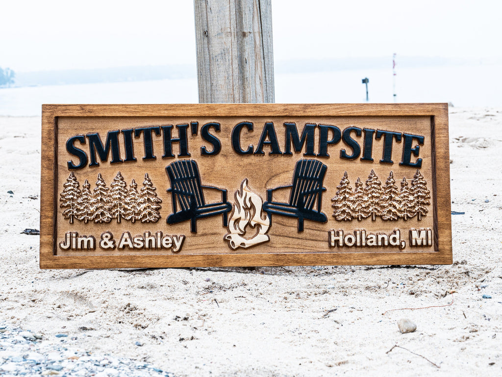 Custom Wood Campfire Sign Decor