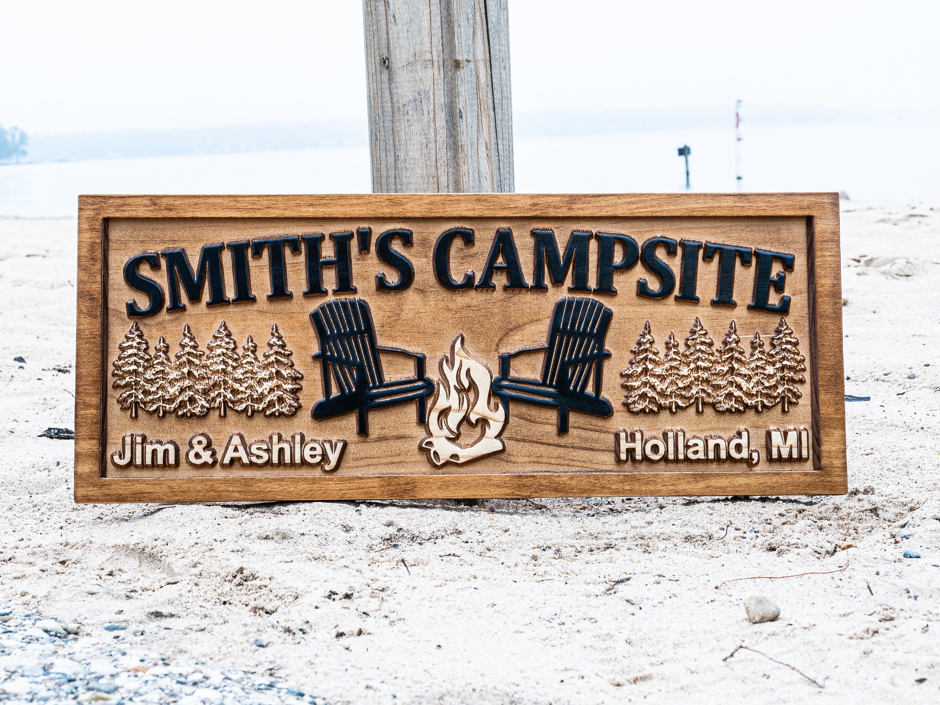 Custom Wood Campfire Sign Decor