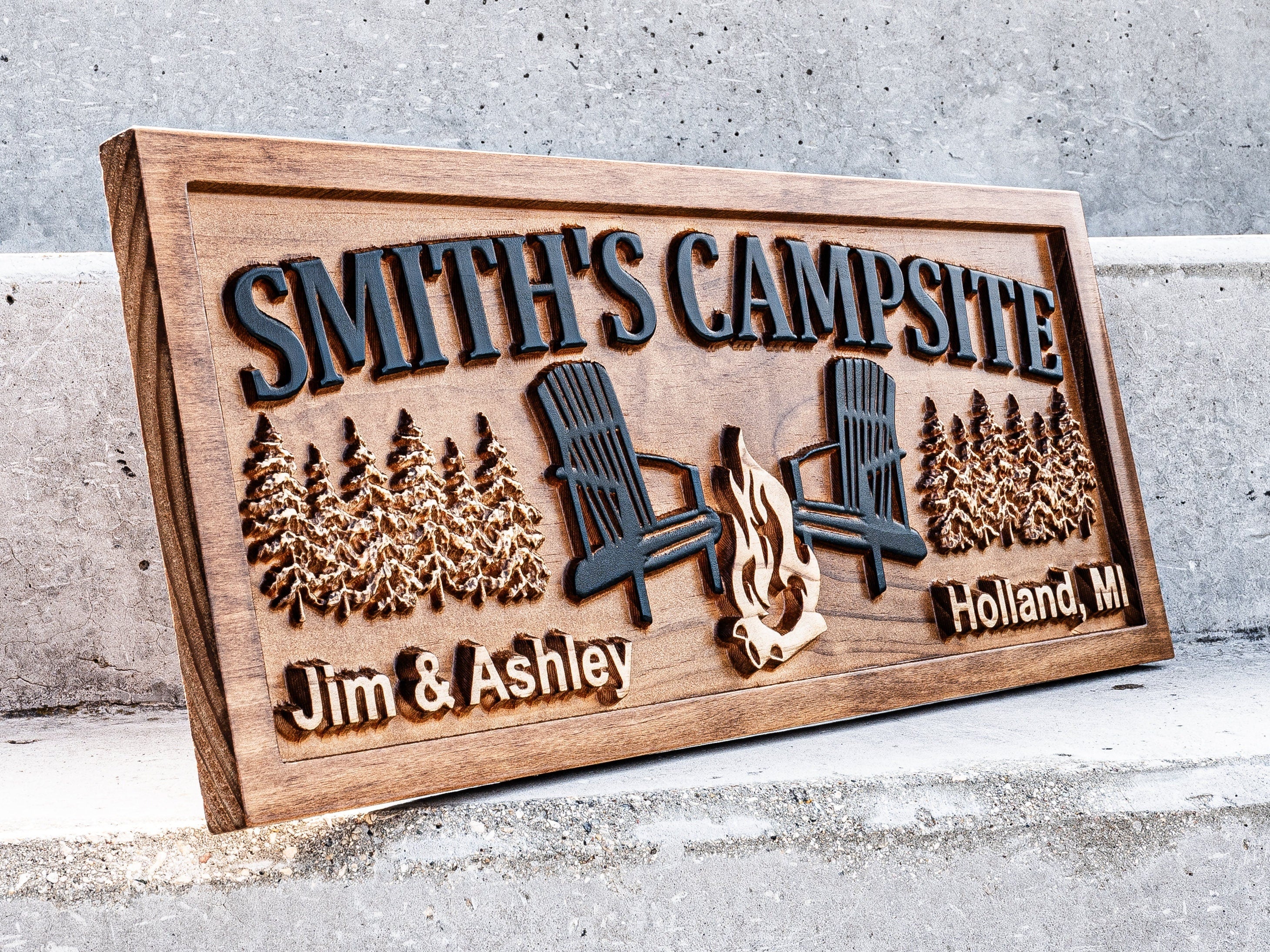 Custom Wood Campfire Sign Decor