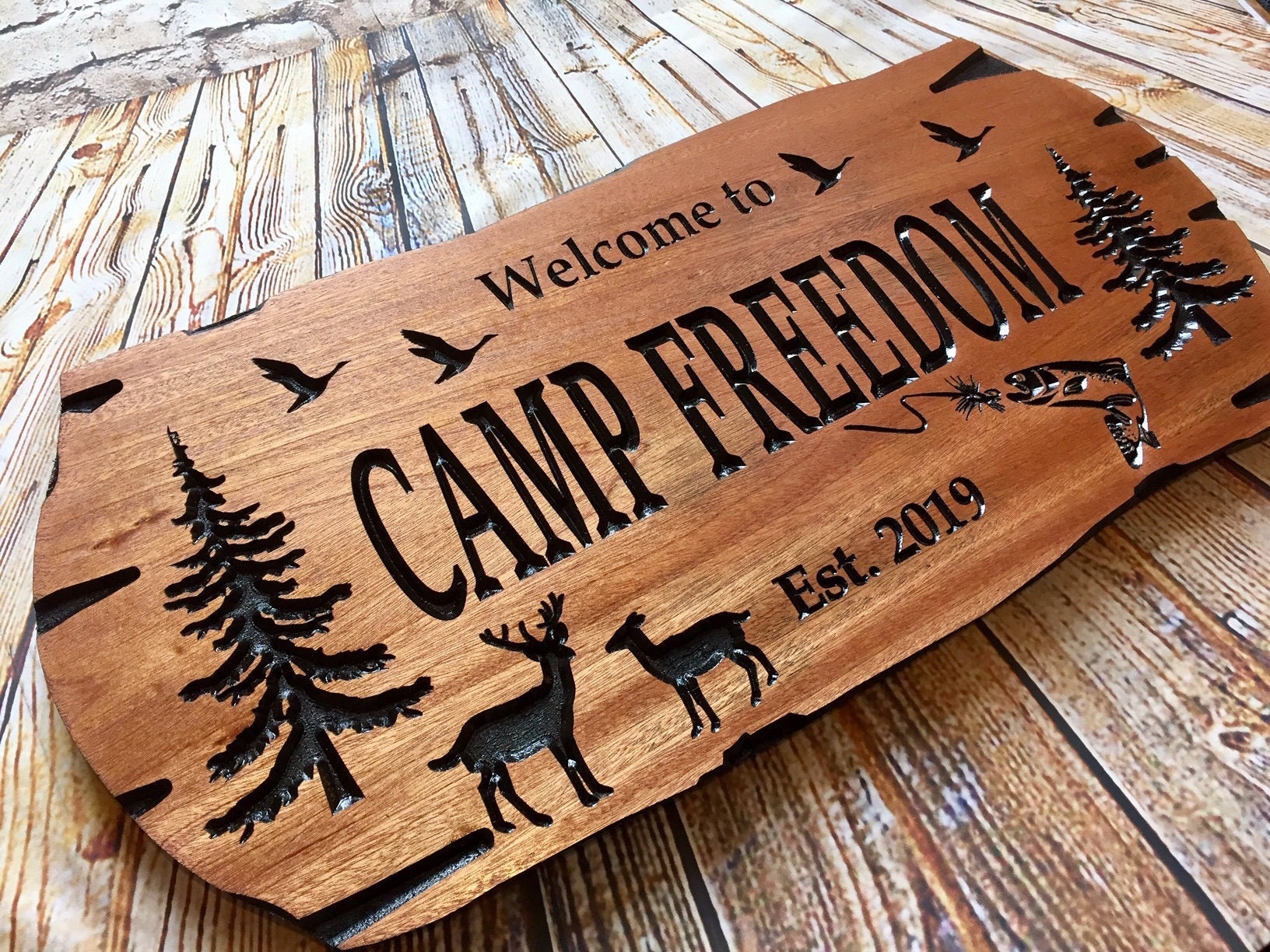 Nature Inspired Cabin and Camp Sign