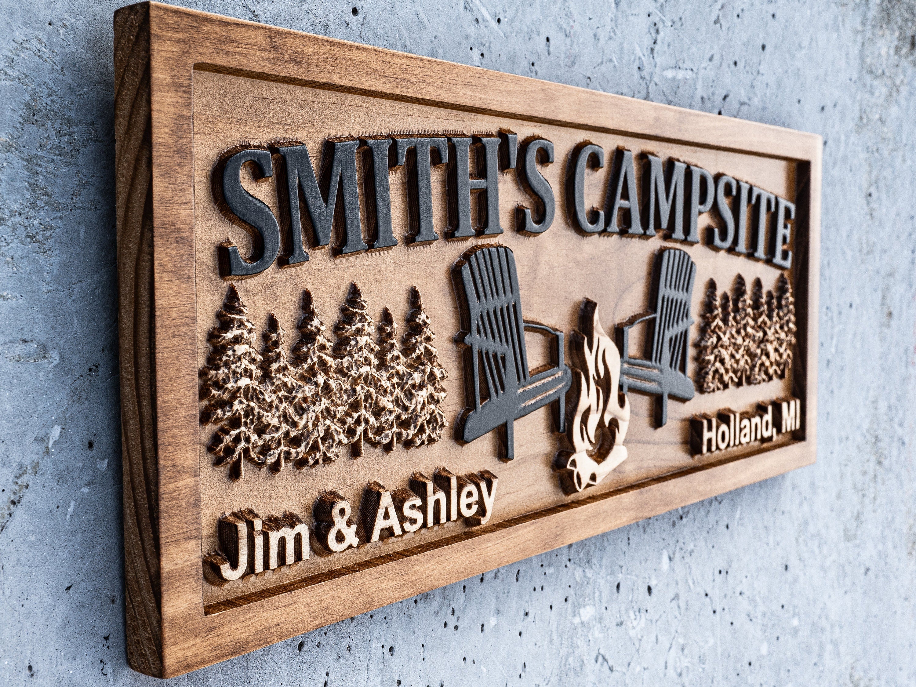 Custom Wood Campfire Sign Decor