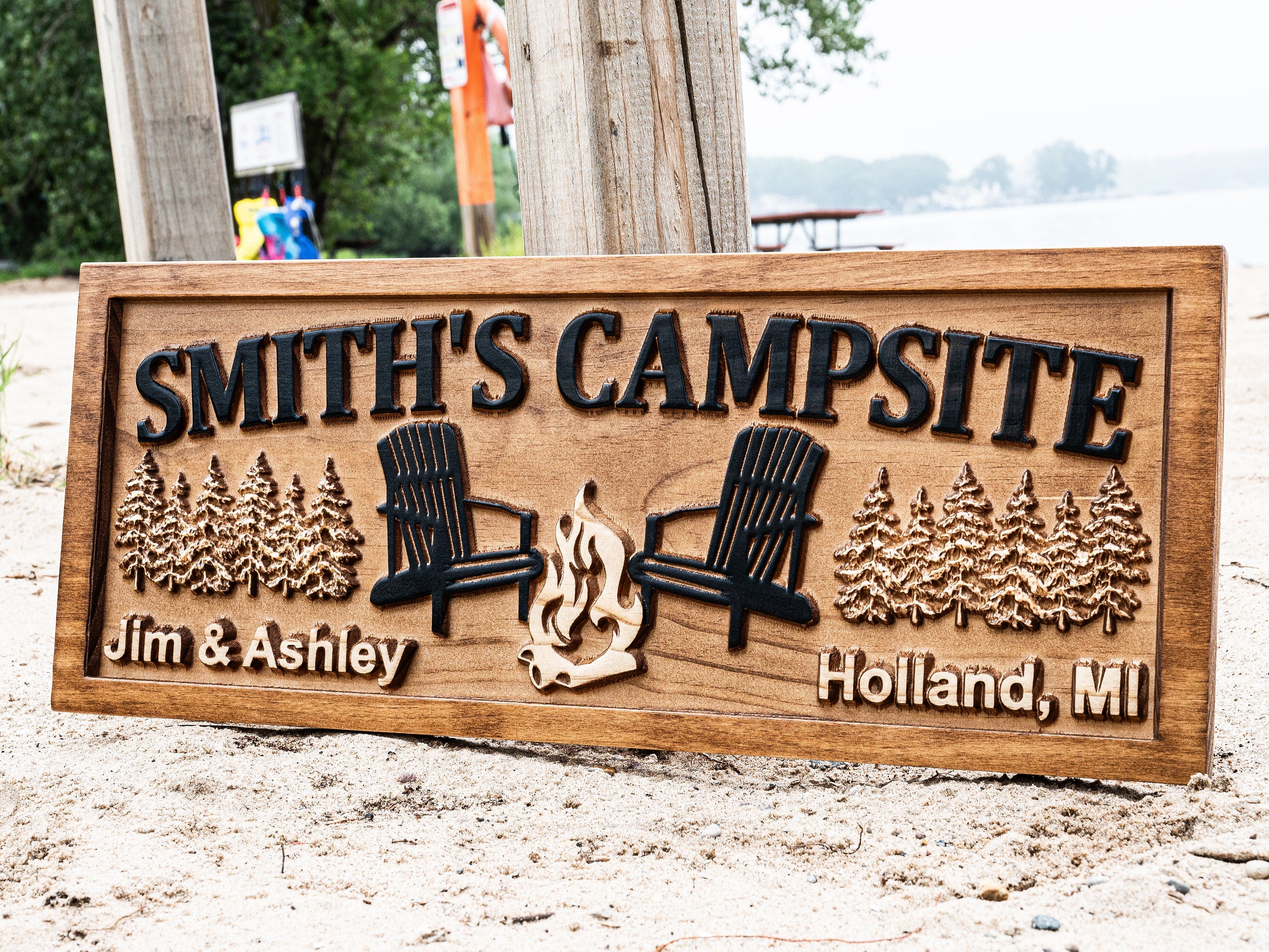Custom Wood Campfire Sign Decor