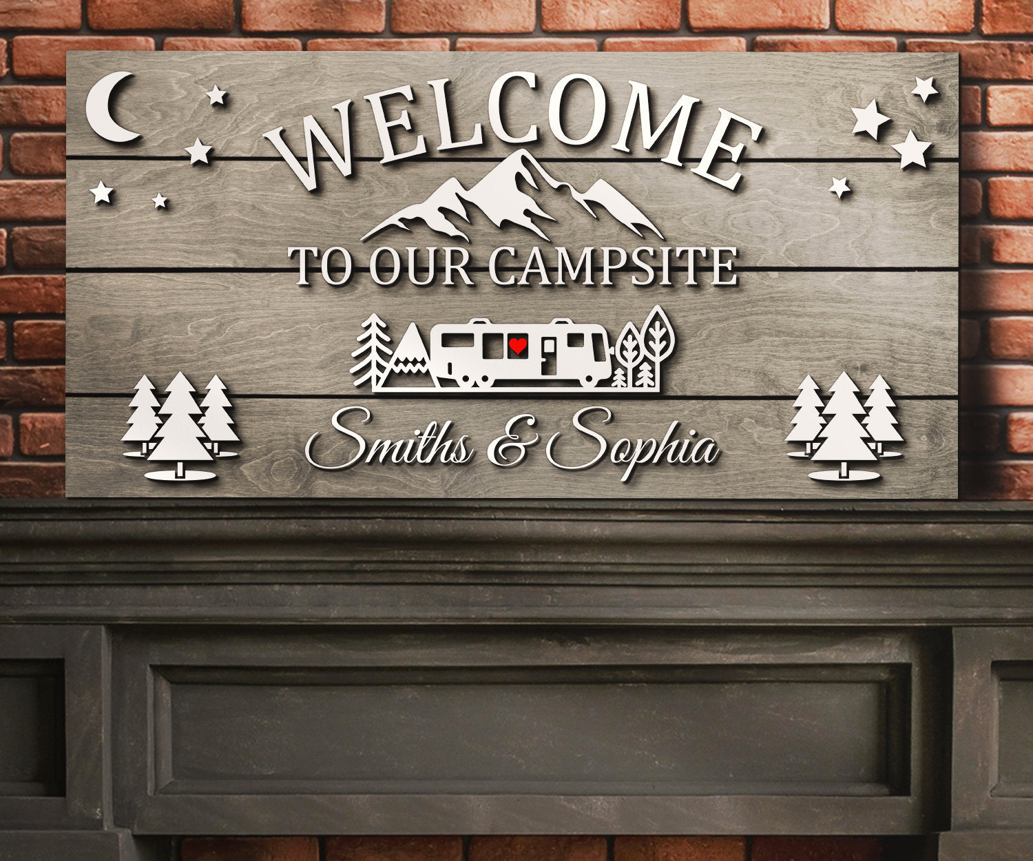 Custom RV Travel Trailer Welcome To Our Campsite