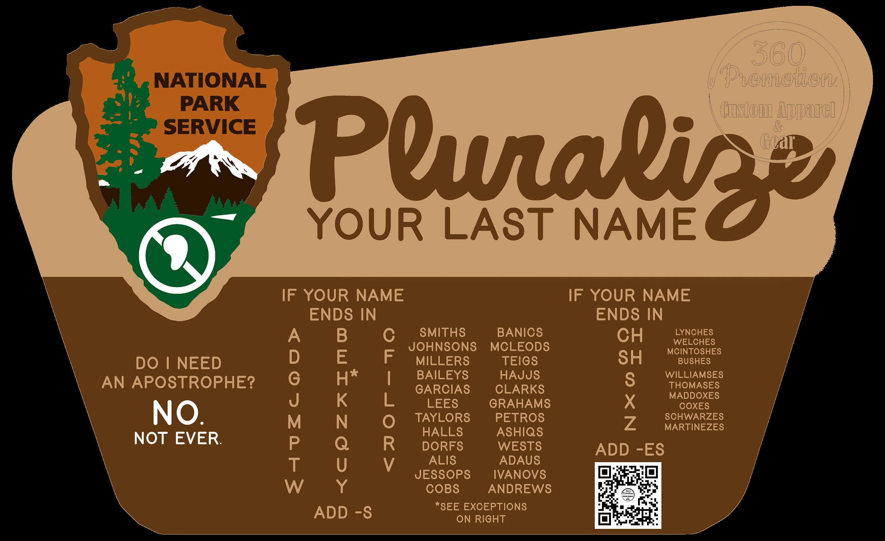 Original Designed National Park Family Sign