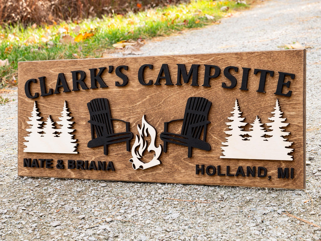 Personalized Wood Campfire Sign - Cabin Décor