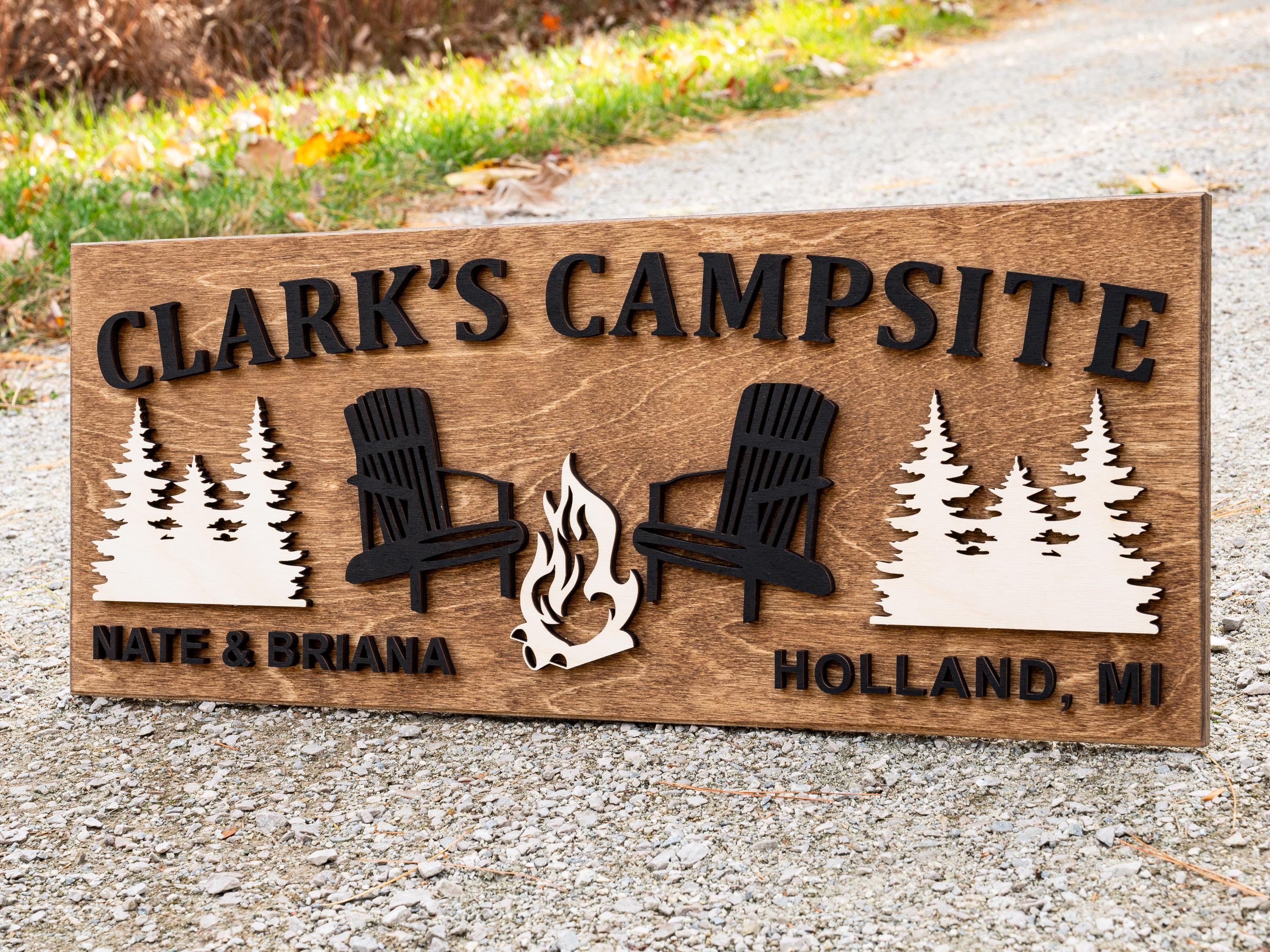 Personalized Wood Campfire Sign - Cabin Décor