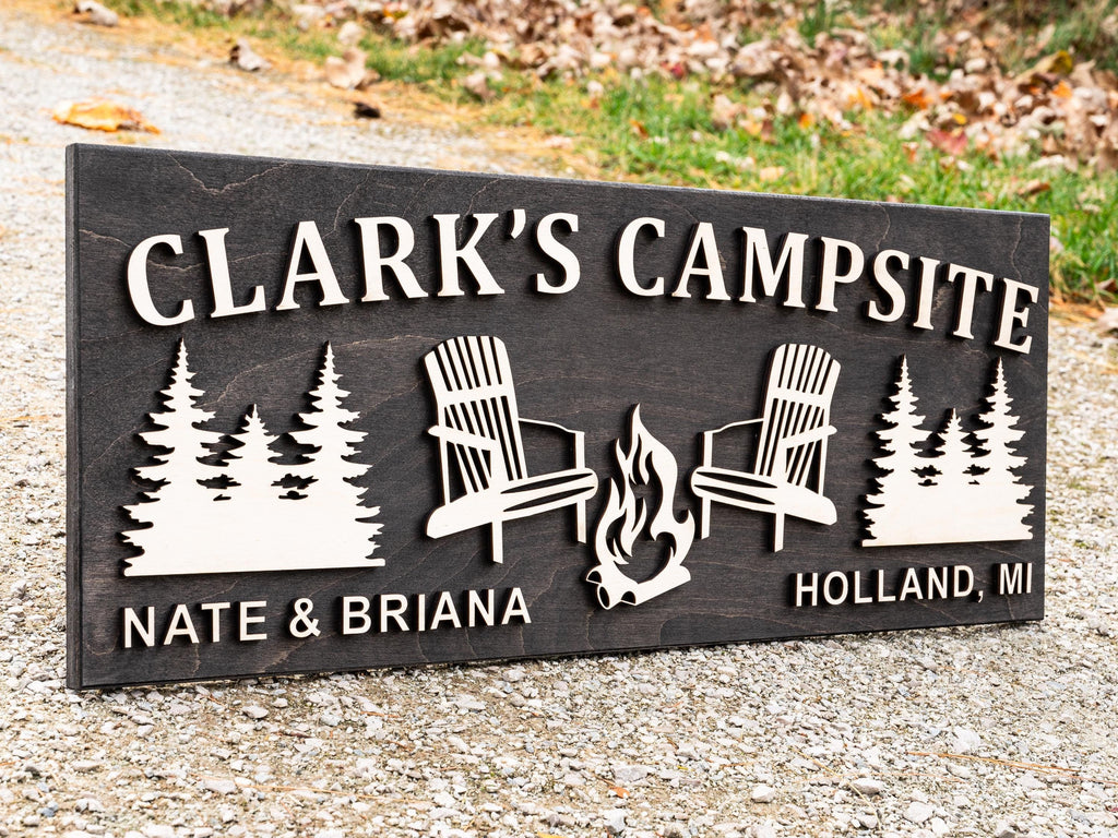 Personalized Wood Campfire Sign - Cabin Décor