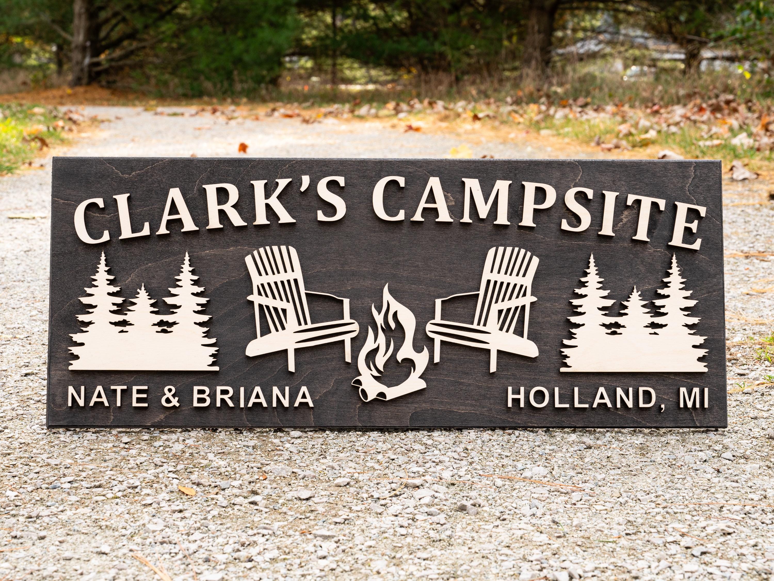 Personalized Wood Campfire Sign - Cabin Décor