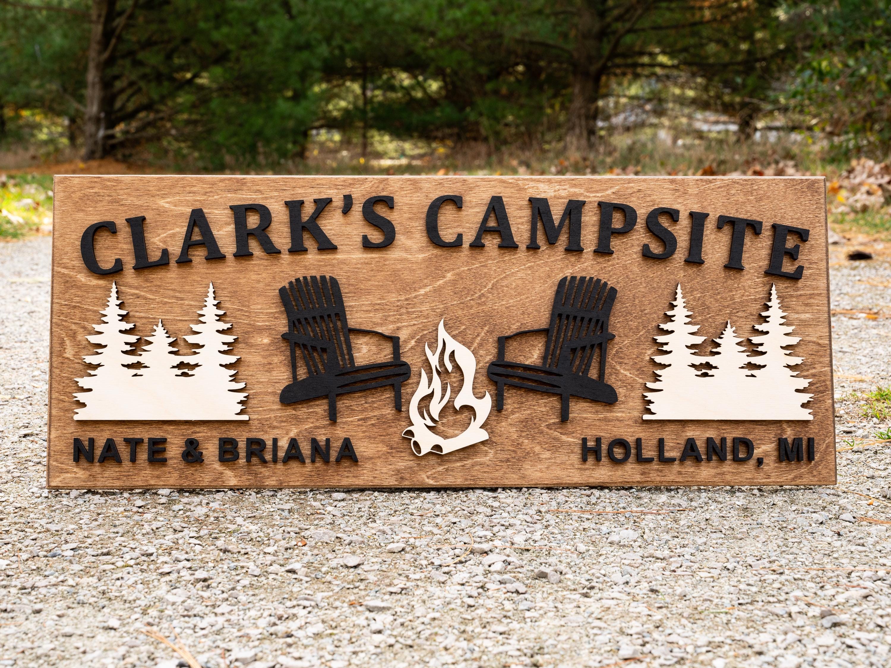 Personalized Wood Campfire Sign - Cabin Décor