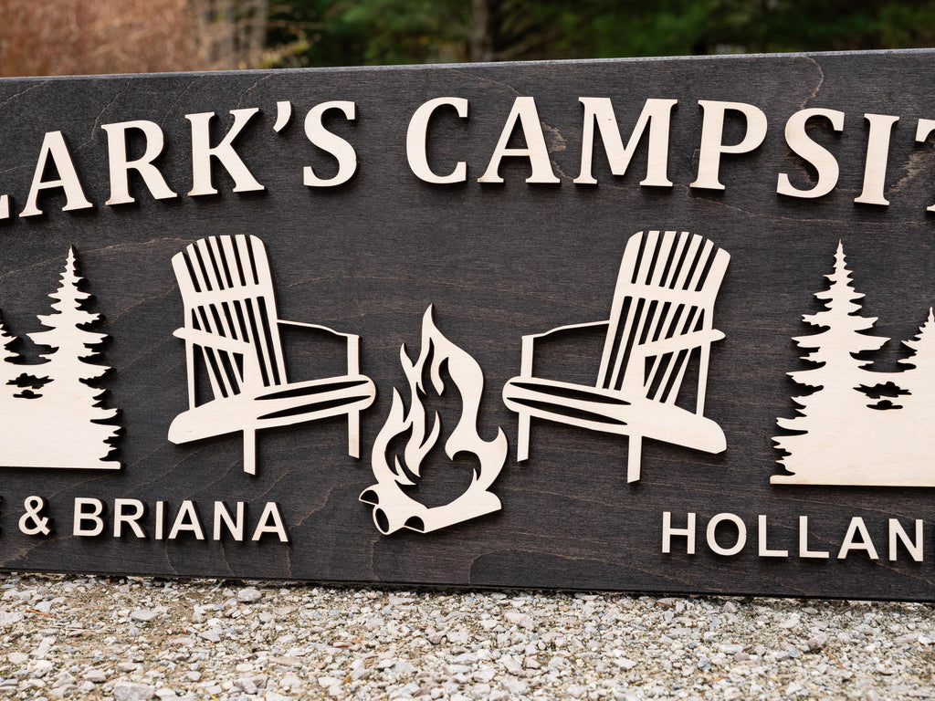 Personalized Wood Campfire Sign - Cabin Décor