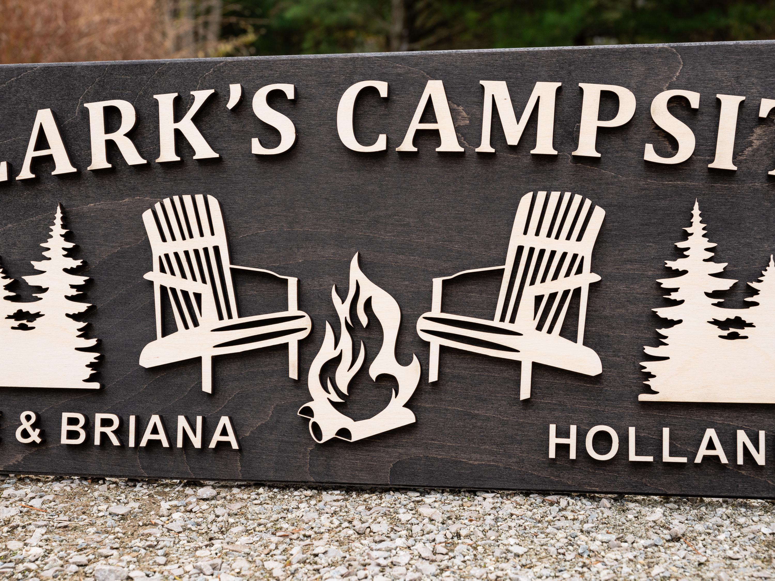 Personalized Wood Campfire Sign - Cabin Décor