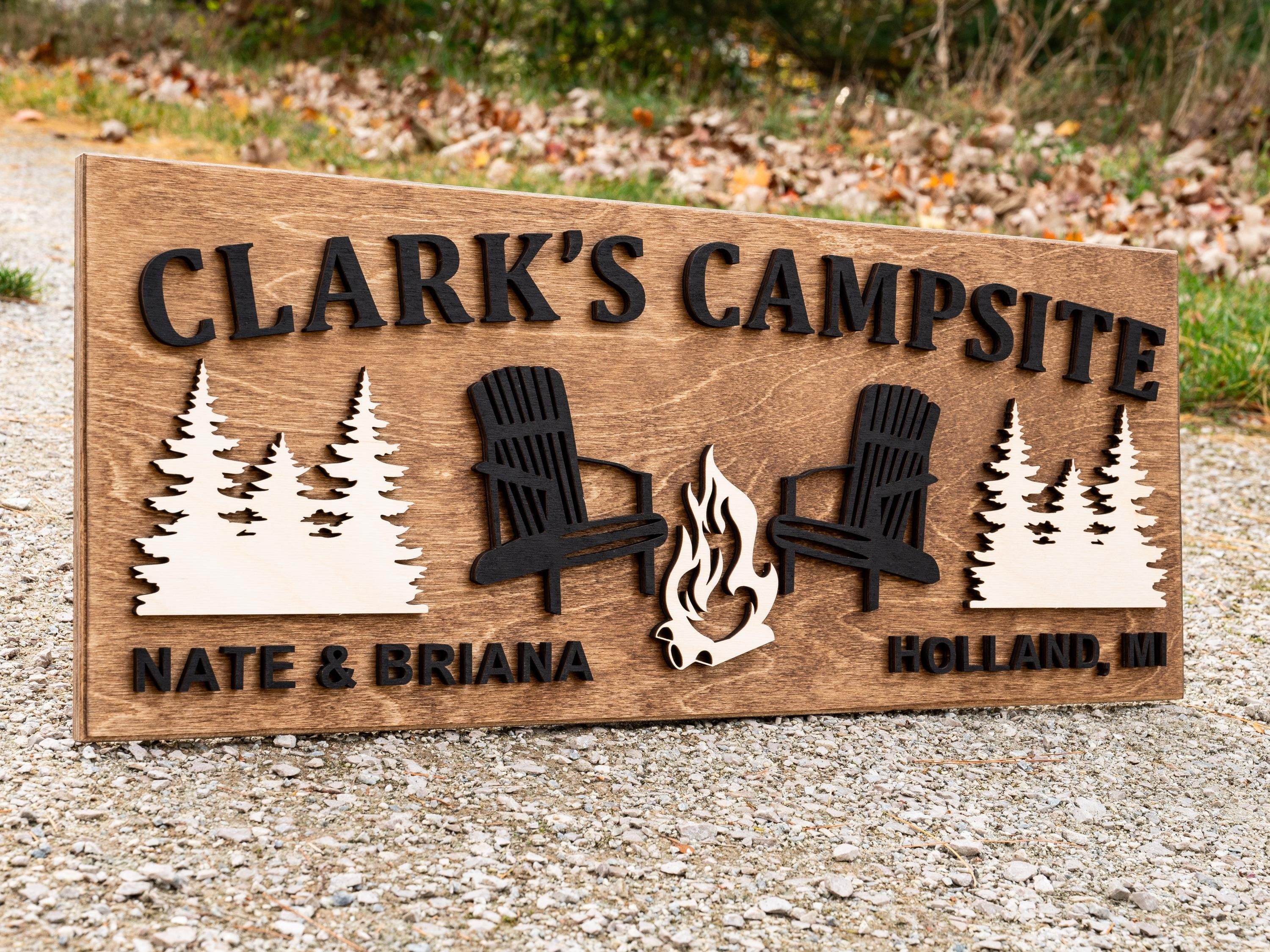 Personalized Wood Campfire Sign - Cabin Décor