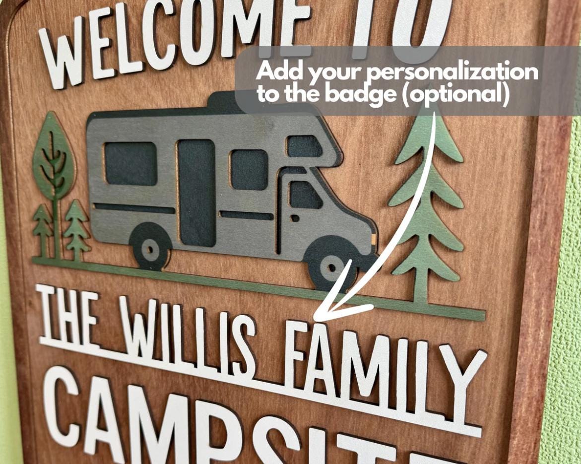 Welcome To Our Campsite Sign