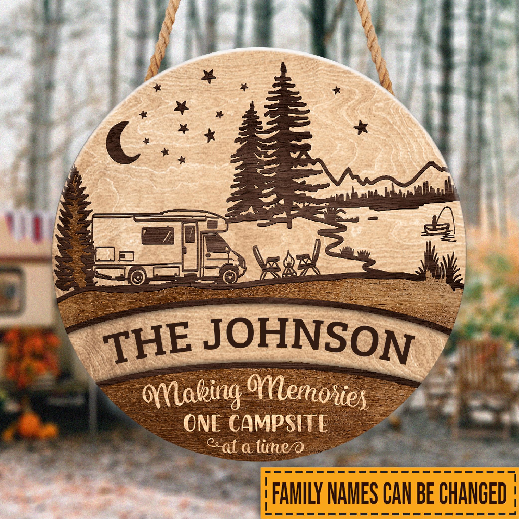 Personalized Welcome To Campsite Wooden Sign