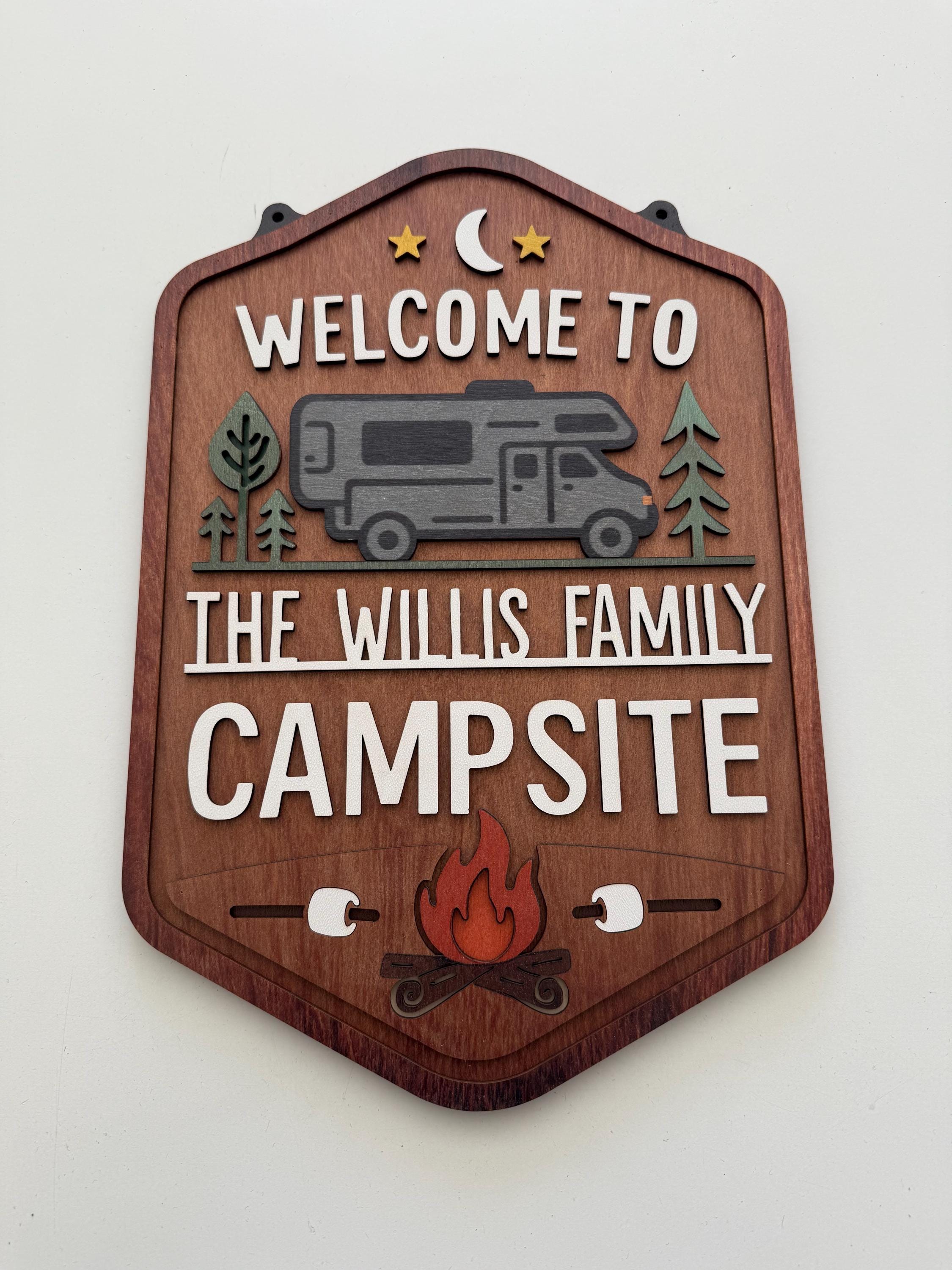 Welcome To Our Campsite Sign