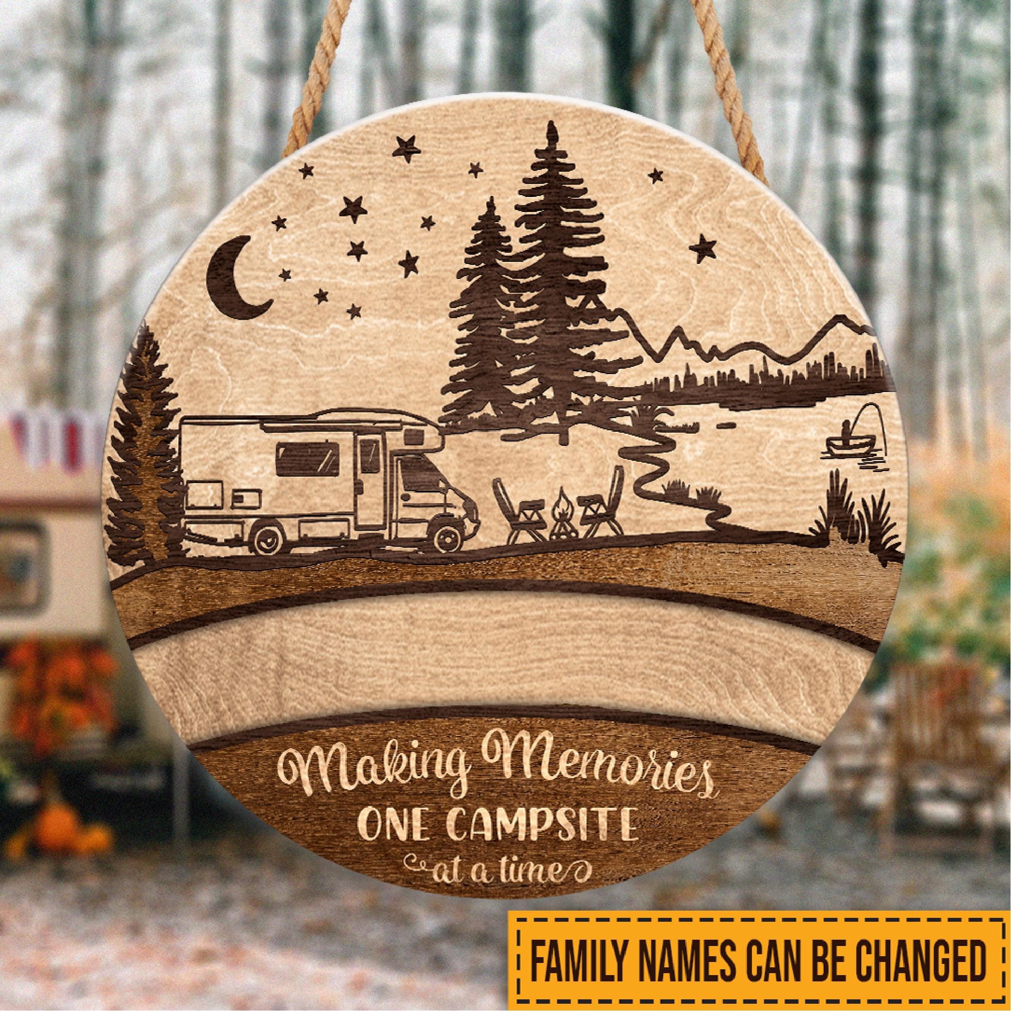 Personalized Welcome To Campsite Wooden Sign