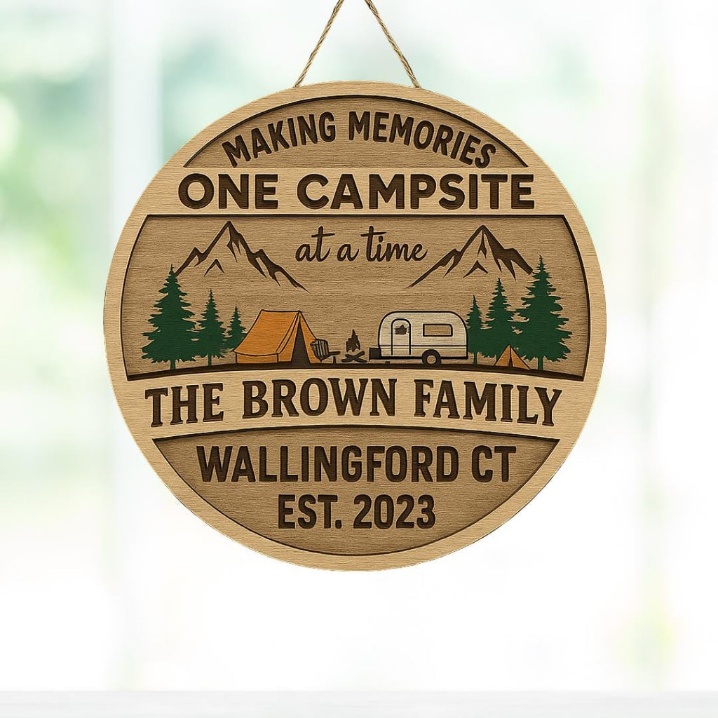 Personalized One Campsite Wood Sign