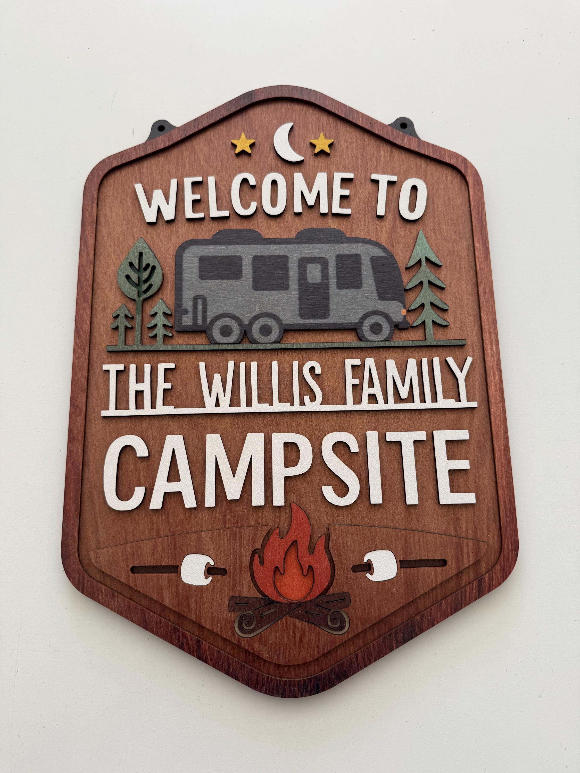 Welcome To Our Campsite Sign