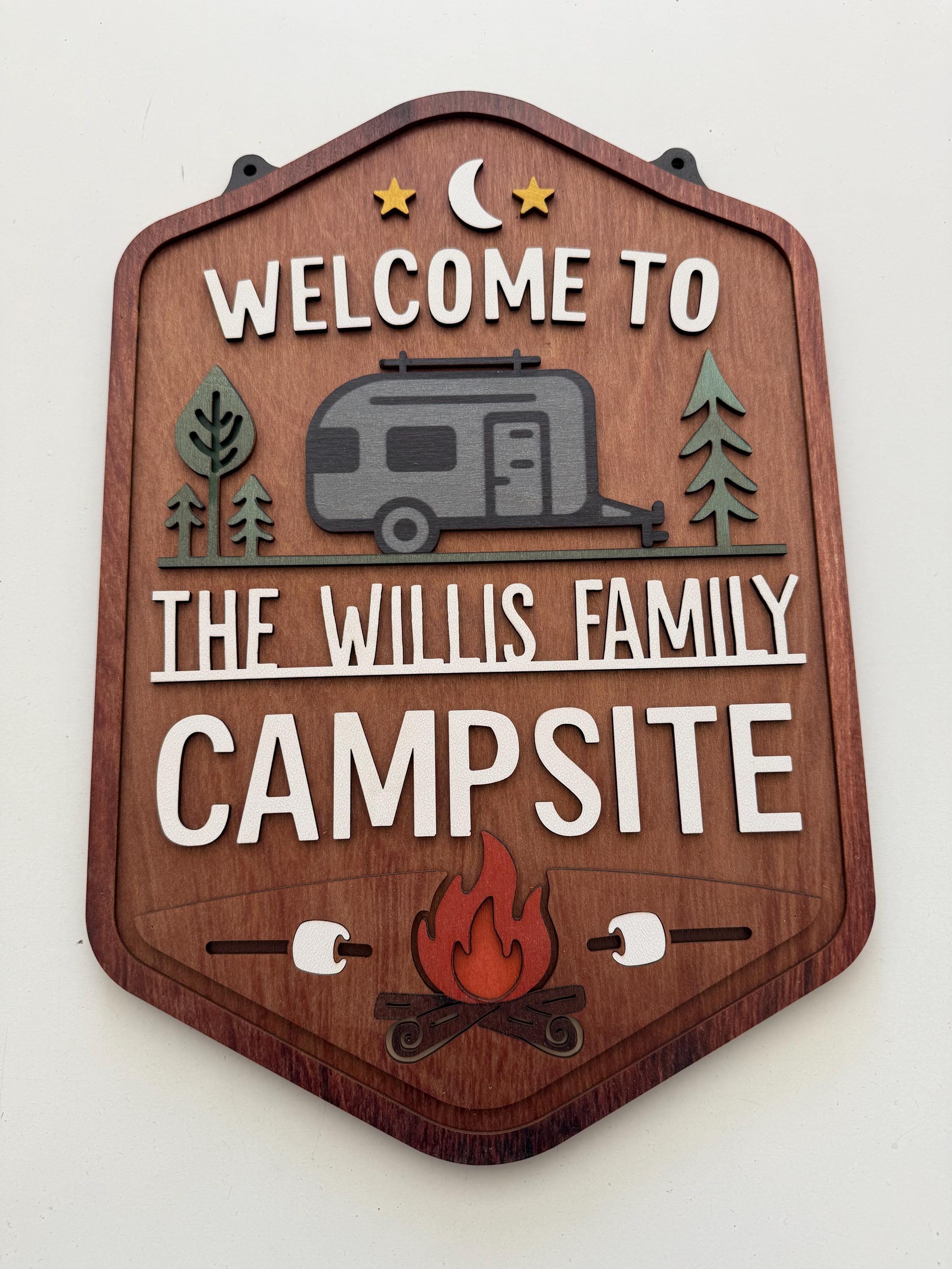 Welcome To Our Campsite Sign