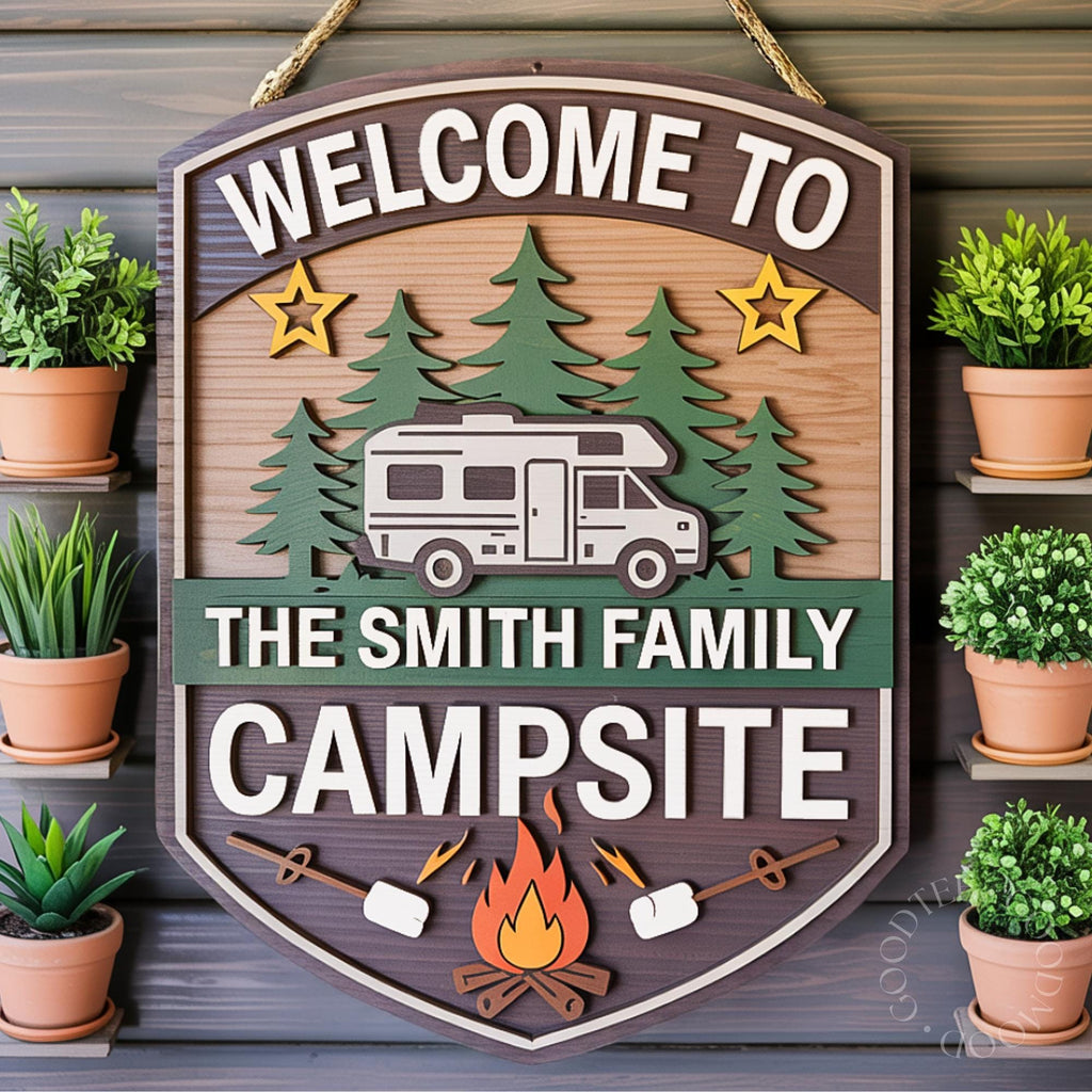 Personalized Camping Sign - Welcome To Our Campsite
